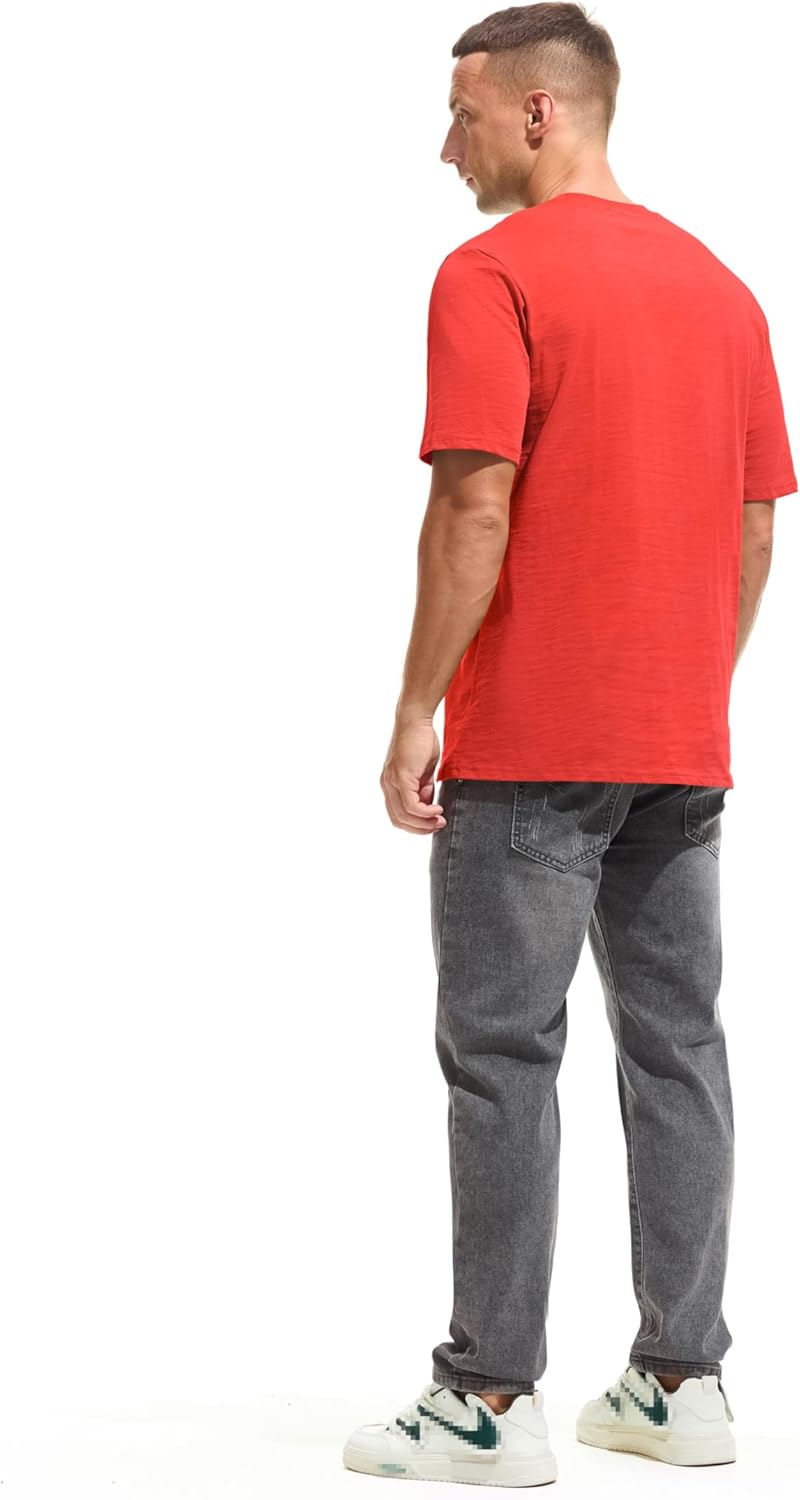 Cotton Loose Fit Thick T-Shirt Heavy Weight Crewneck Tees for Men