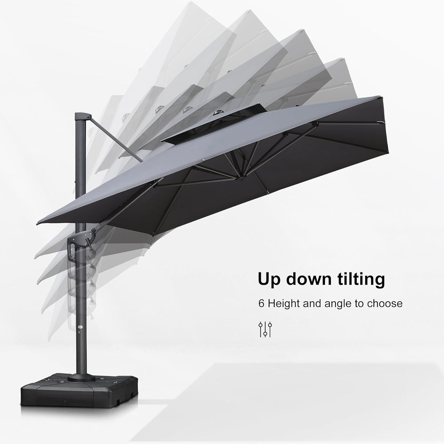 12ft Patio Umbrella with Base Large Outdoor Square Umbrella