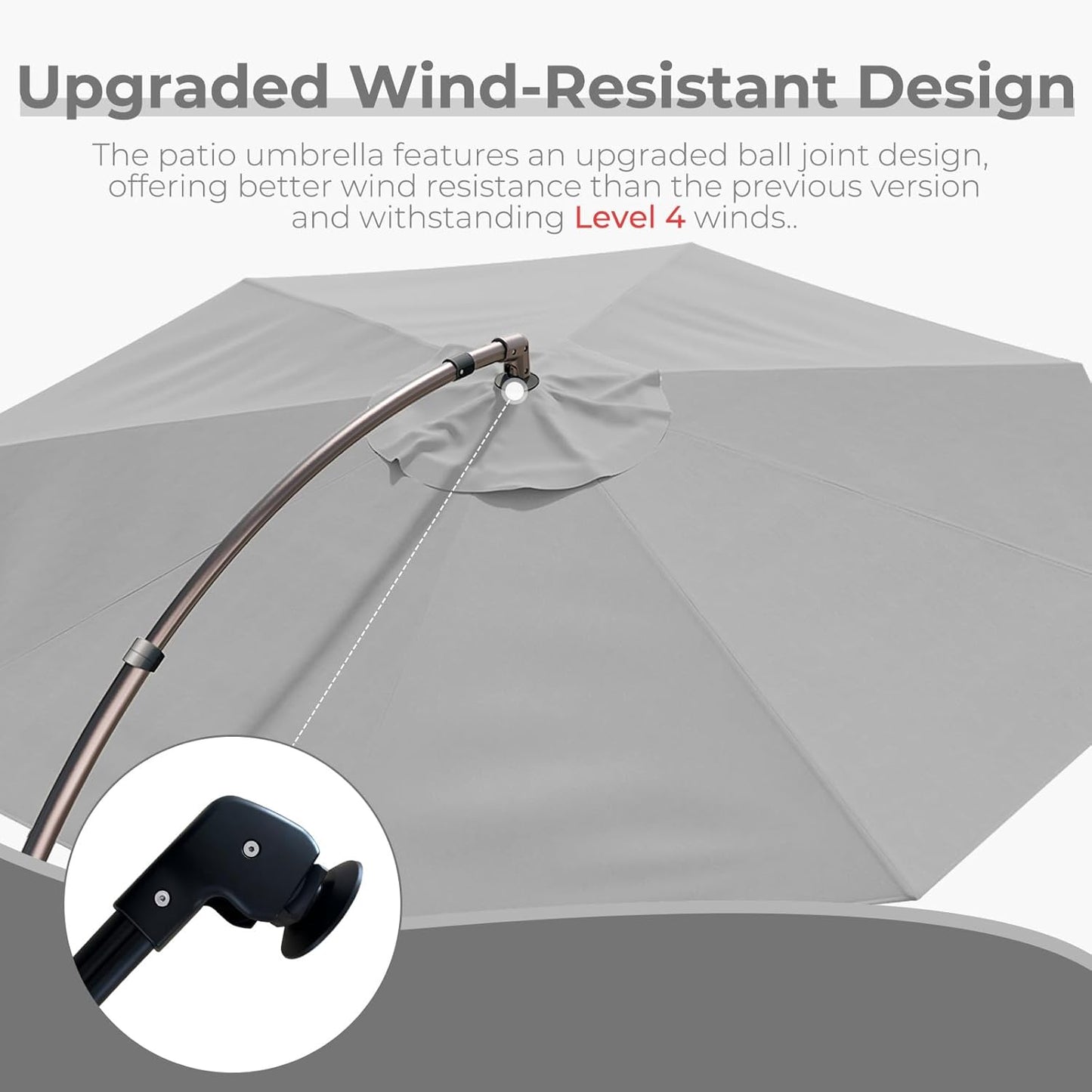 12FT Outdoor Offset Cantilever Umbrella with Base Champagne