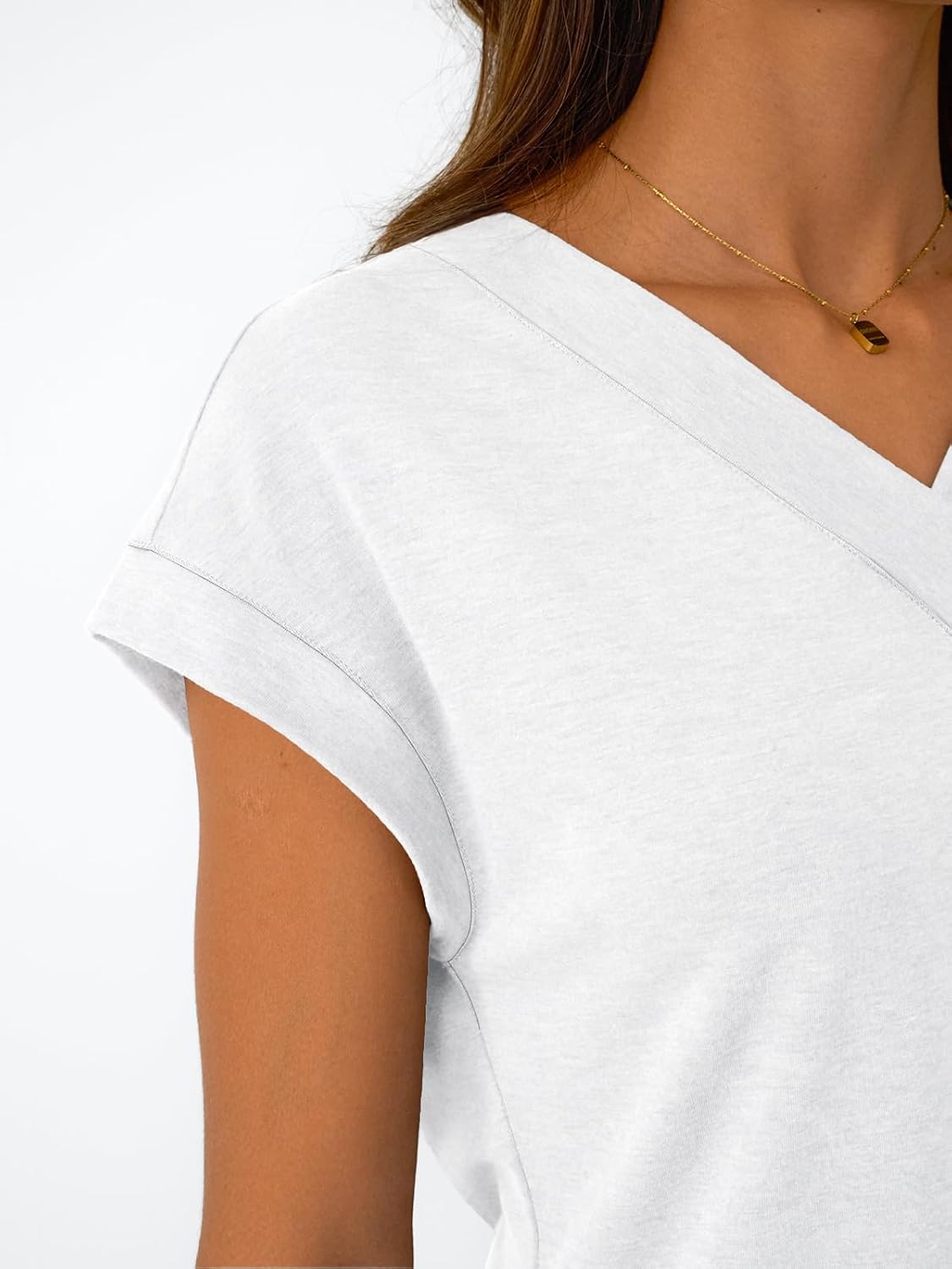 Womens Cap Short Sleeve T Shirts Summer Tops V Neck