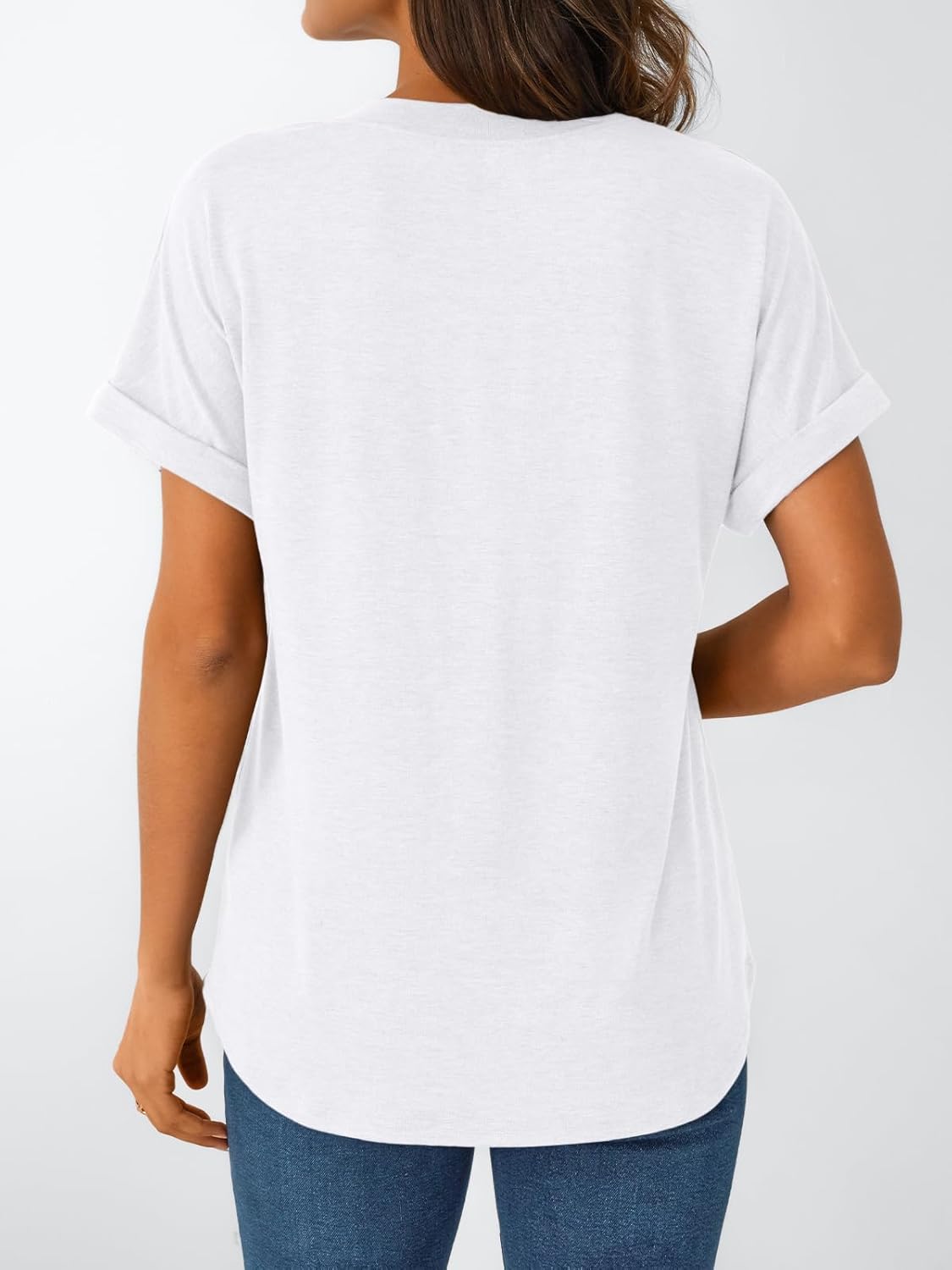 Women's Short Sleeve Shirts Henley Dressy Casual Summer Tops