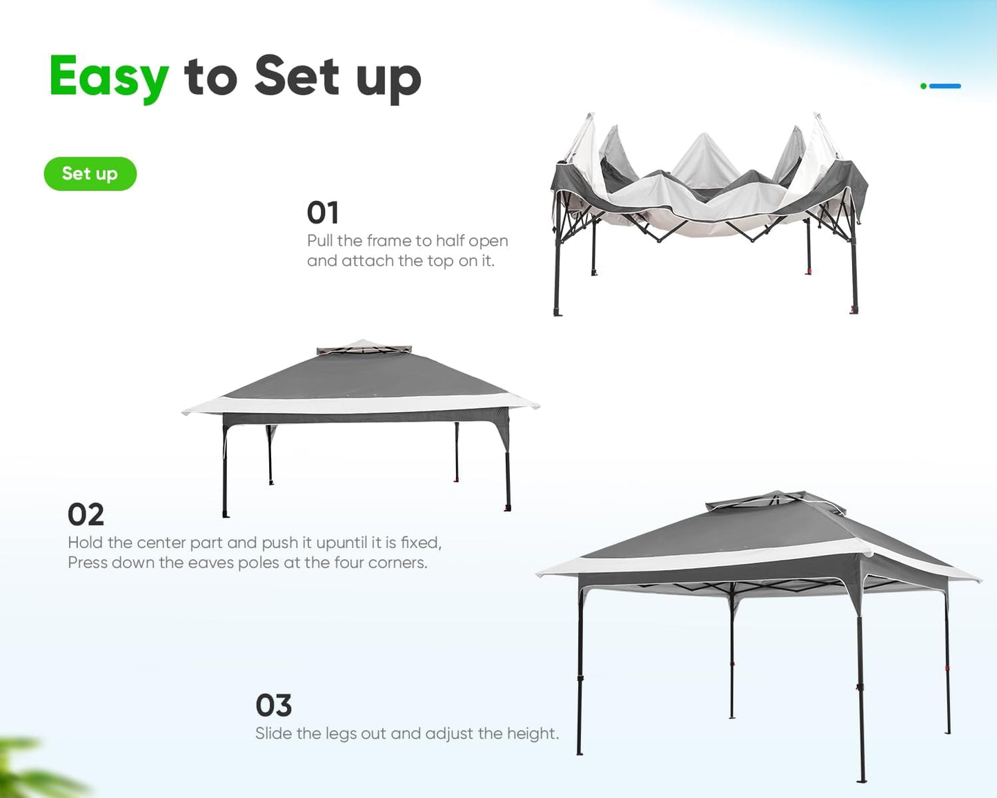 10x10FT Instant Canopy Tent – UV Protective Pop-Up Shelter for Backyard Patio or Camping