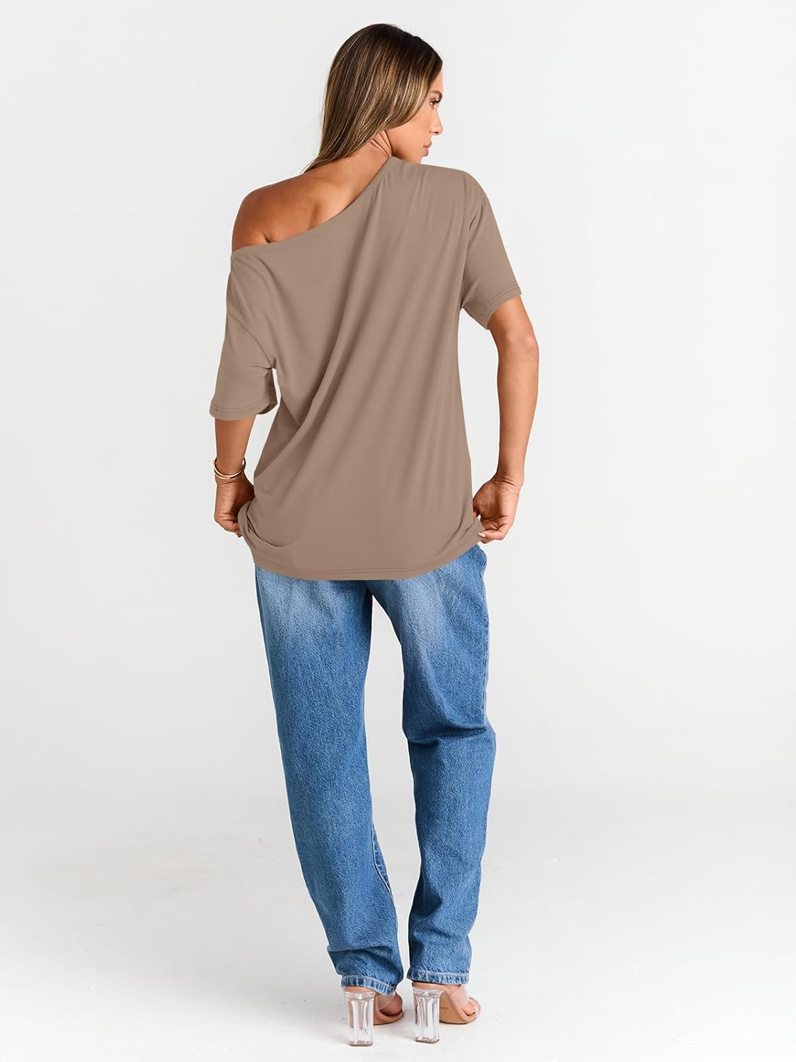 Womens Off The Shoulder Tops Oversized T-Shirts