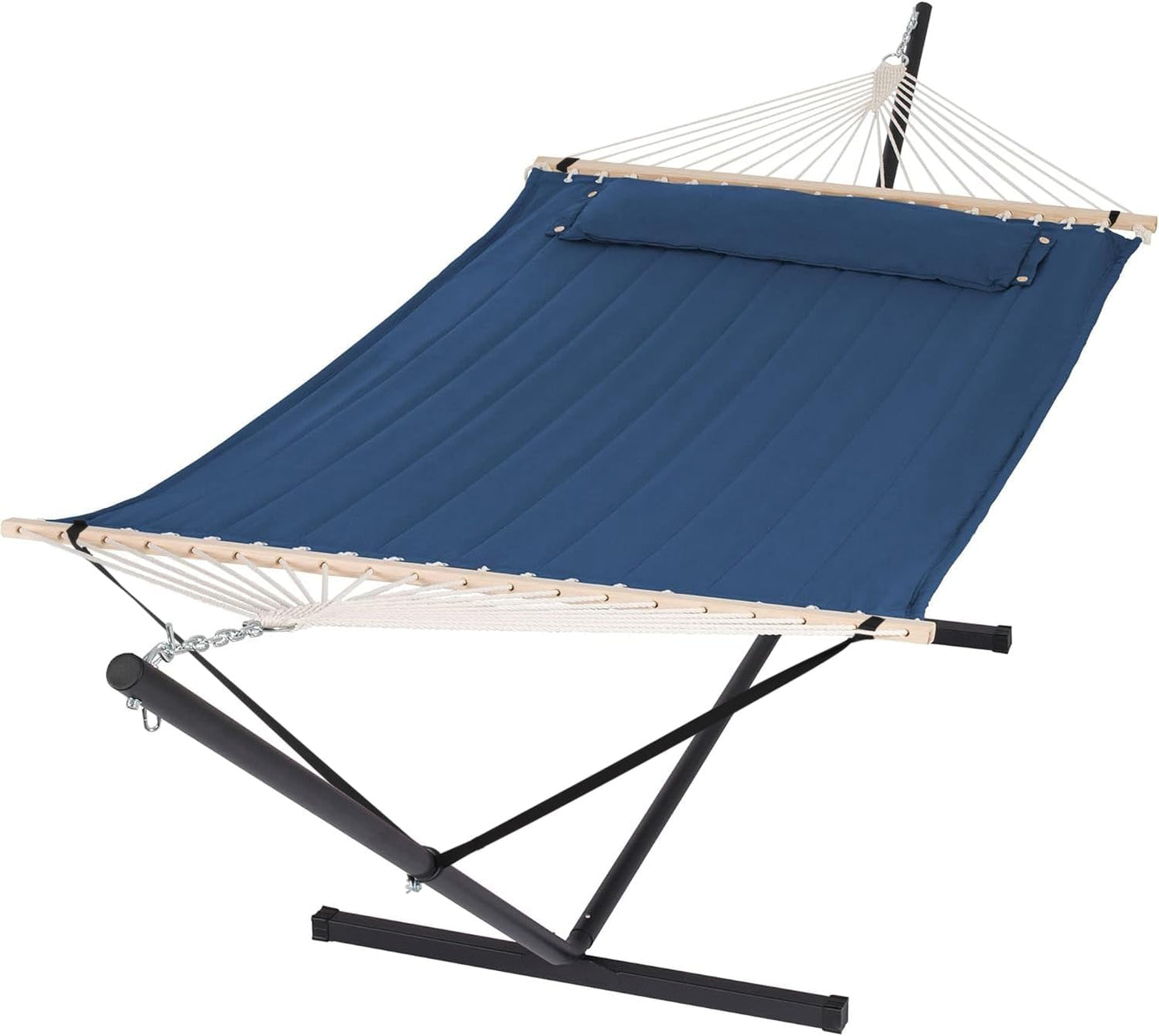 2 Person Hammock with Stand Heavy Duty Portable Dark Grey