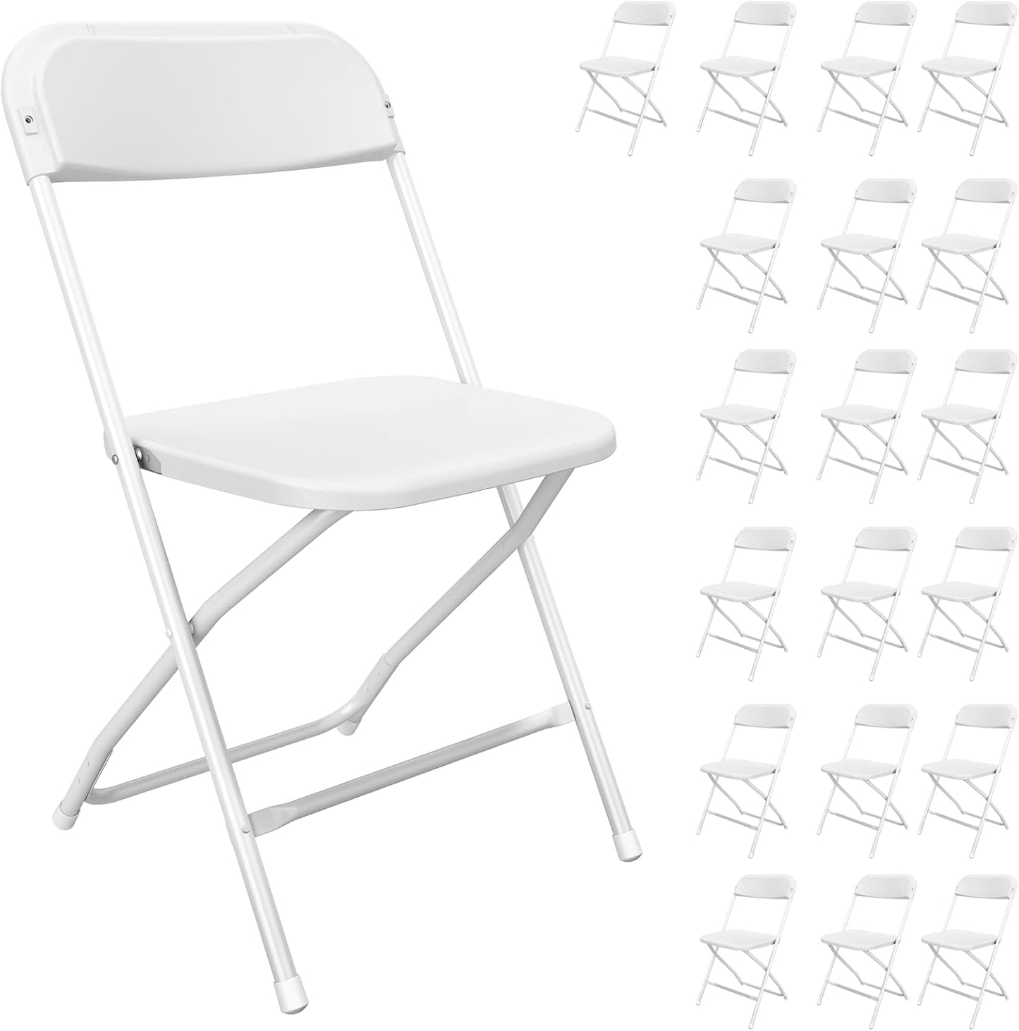 10 Pack White Folding Chairs Portable Party Chairs