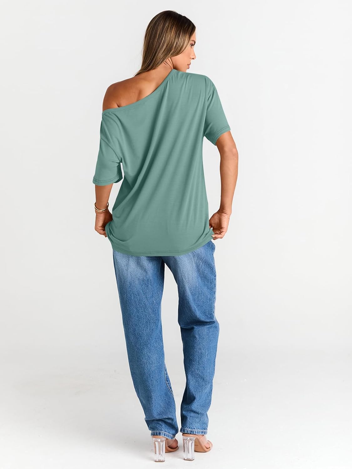 Womens Off The Shoulder Tops Oversized T-Shirts