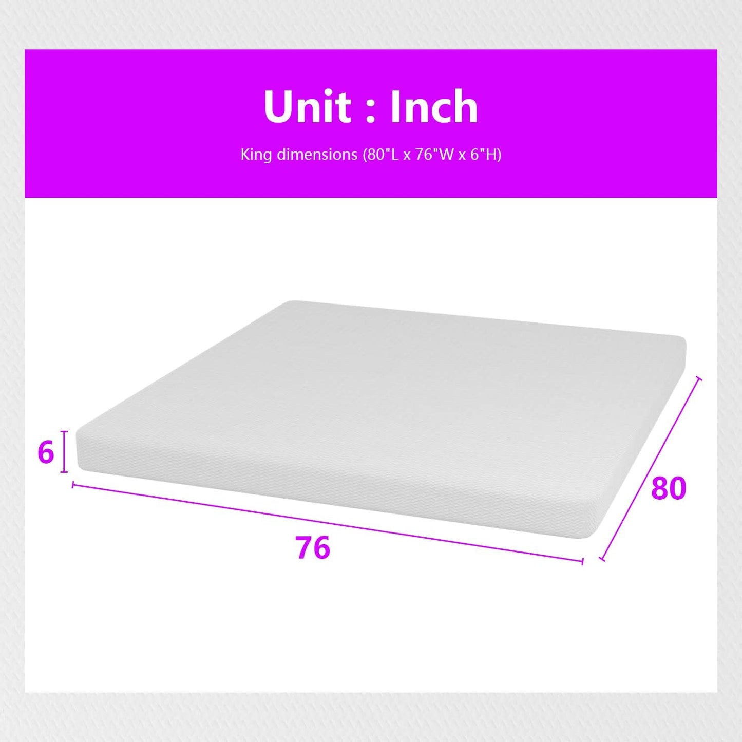 Twin 6 Inch Gel Memory Foam Mattress in a Box Medium Firm