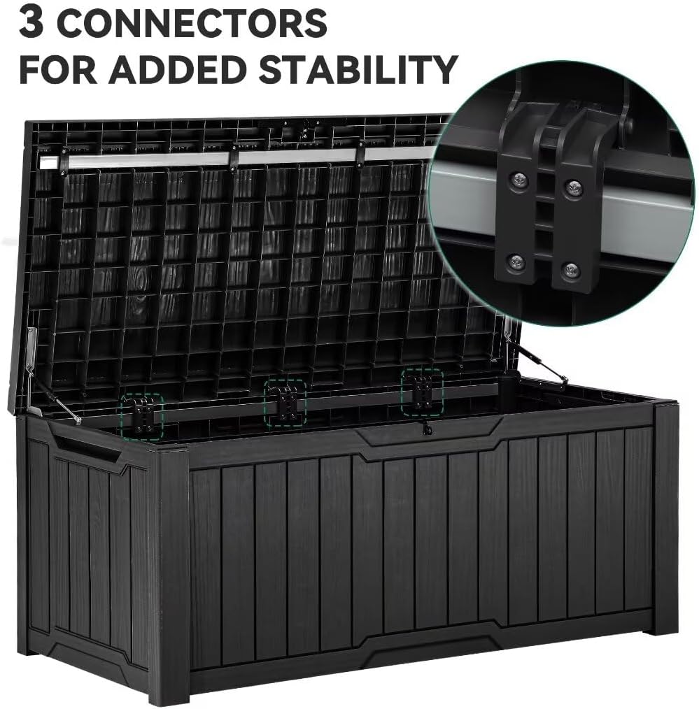 YITAHOME 120 Gallon Large Deck Box Upgraded Resin Outdoor Storage Boxes