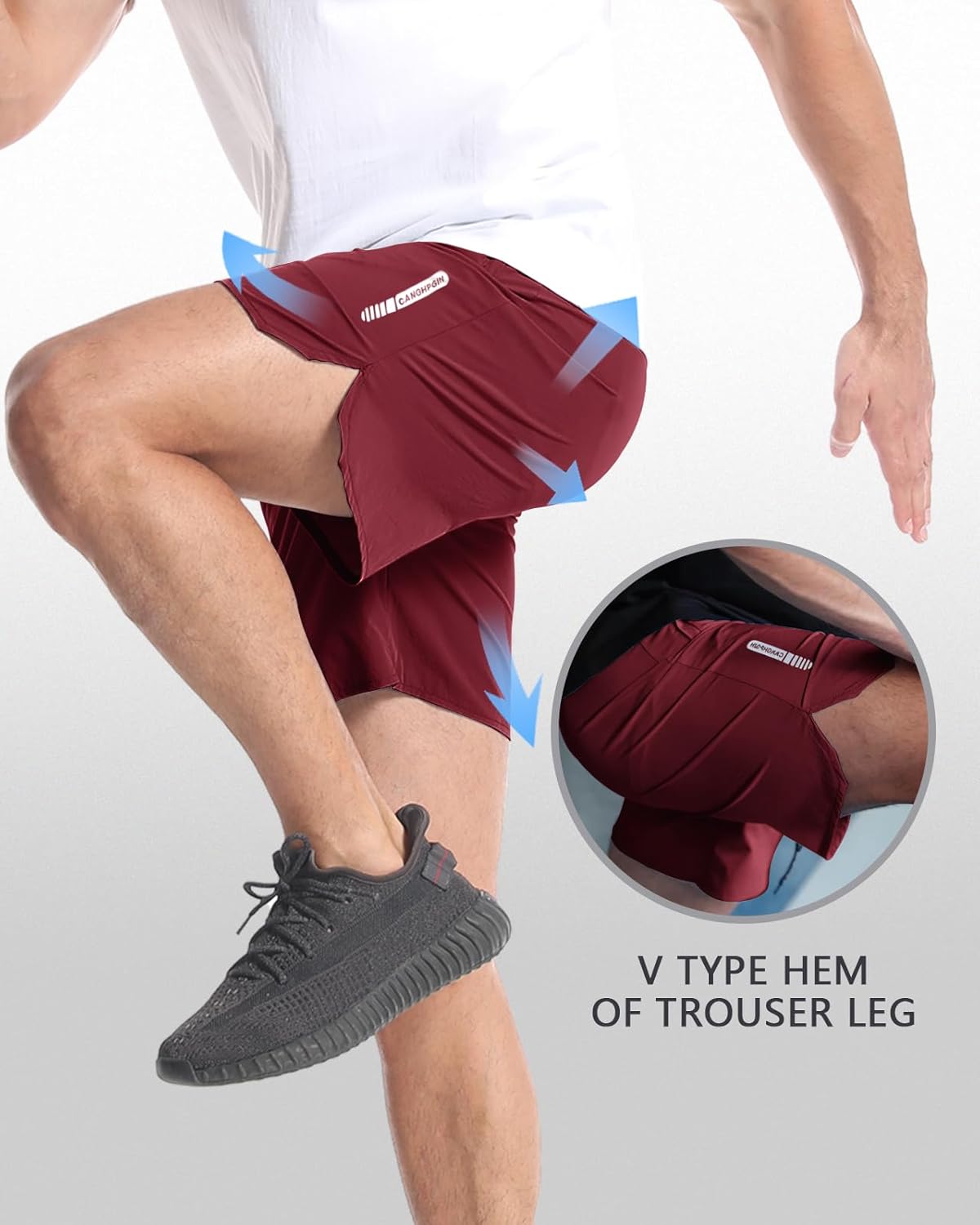 2 Pack Mens Workout Athletic Shorts 7 inch Inseam Quick Dry Hiking Shorts Men Lightweight Sports Gym Shorts Running
