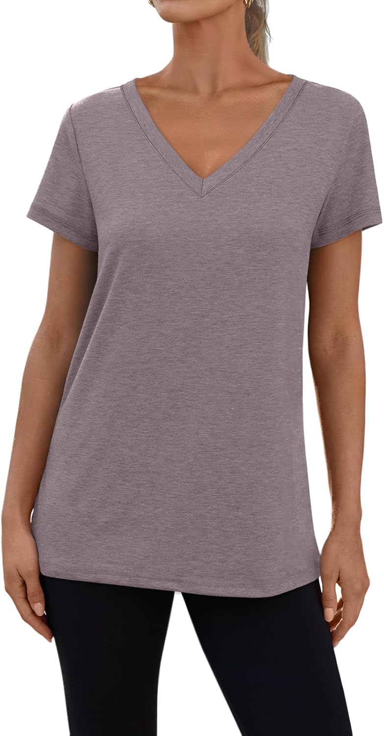 3 Pack V Neck T Shirts for Women Short Sleeve T-shirts