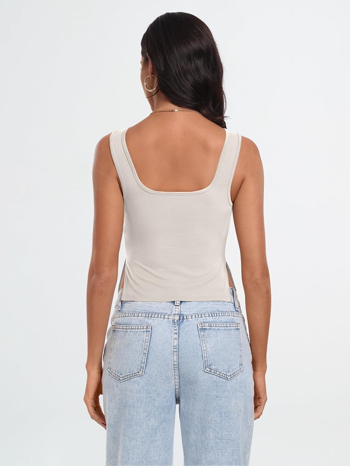 Womens Backless Crop Tops Summer Y2K Tank Tops Cute Basics Going Out Clothes