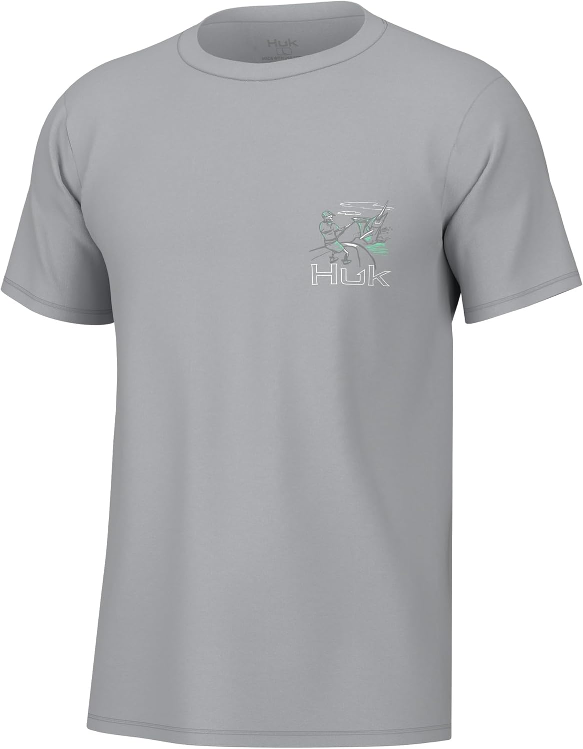 Men Fishing Graphic Tee Performance Short Sleeve Quick-Dry