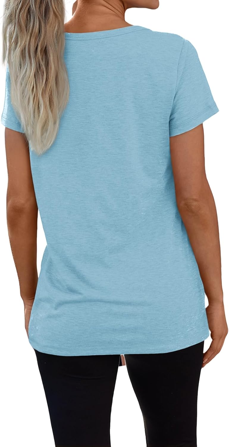 3 Pack V Neck T Shirts for Women Short Sleeve T-shirts