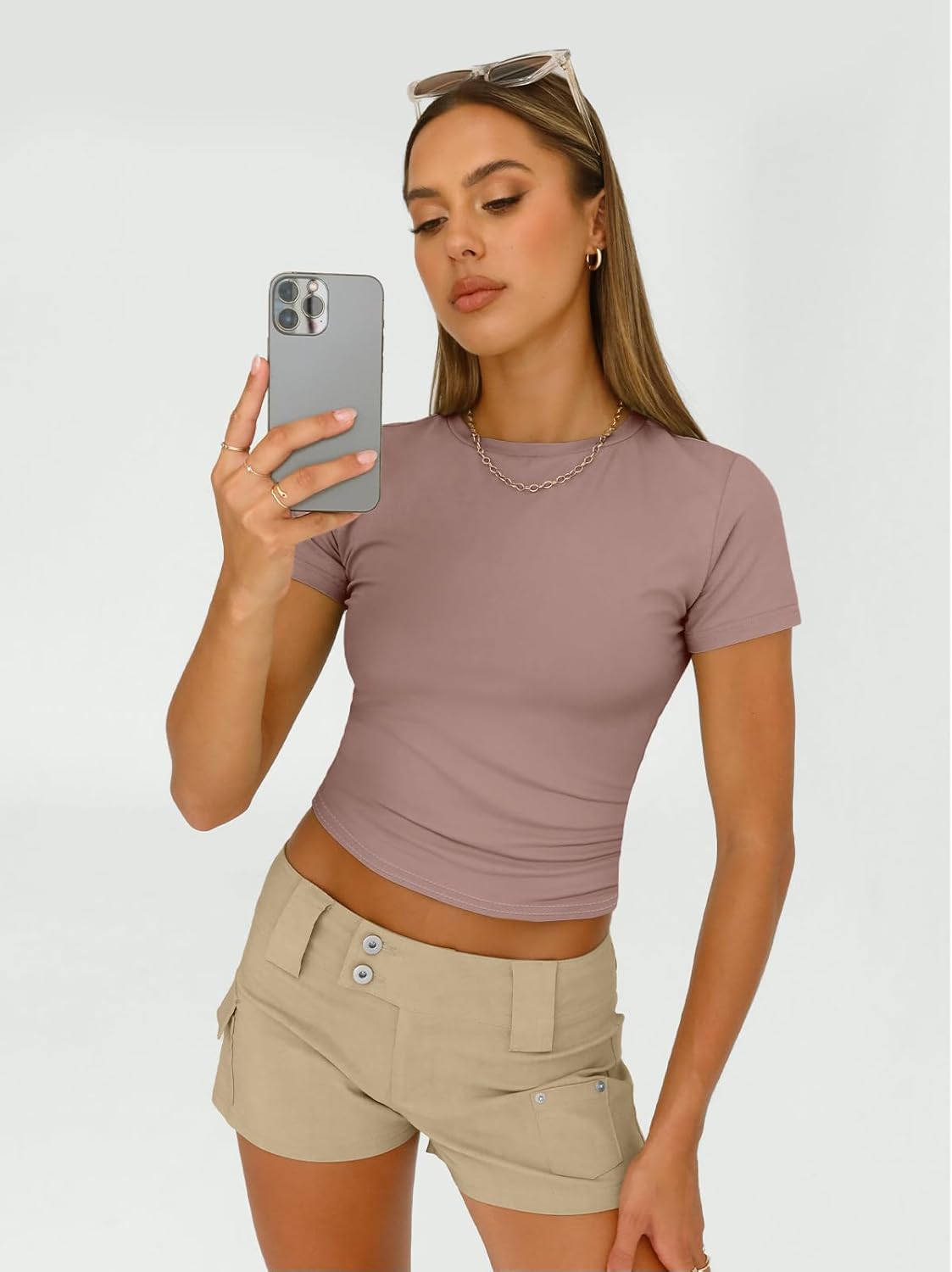 3 Piece Short Sleeve Shirts Basic Going Out Slim Fitted Crop Tops