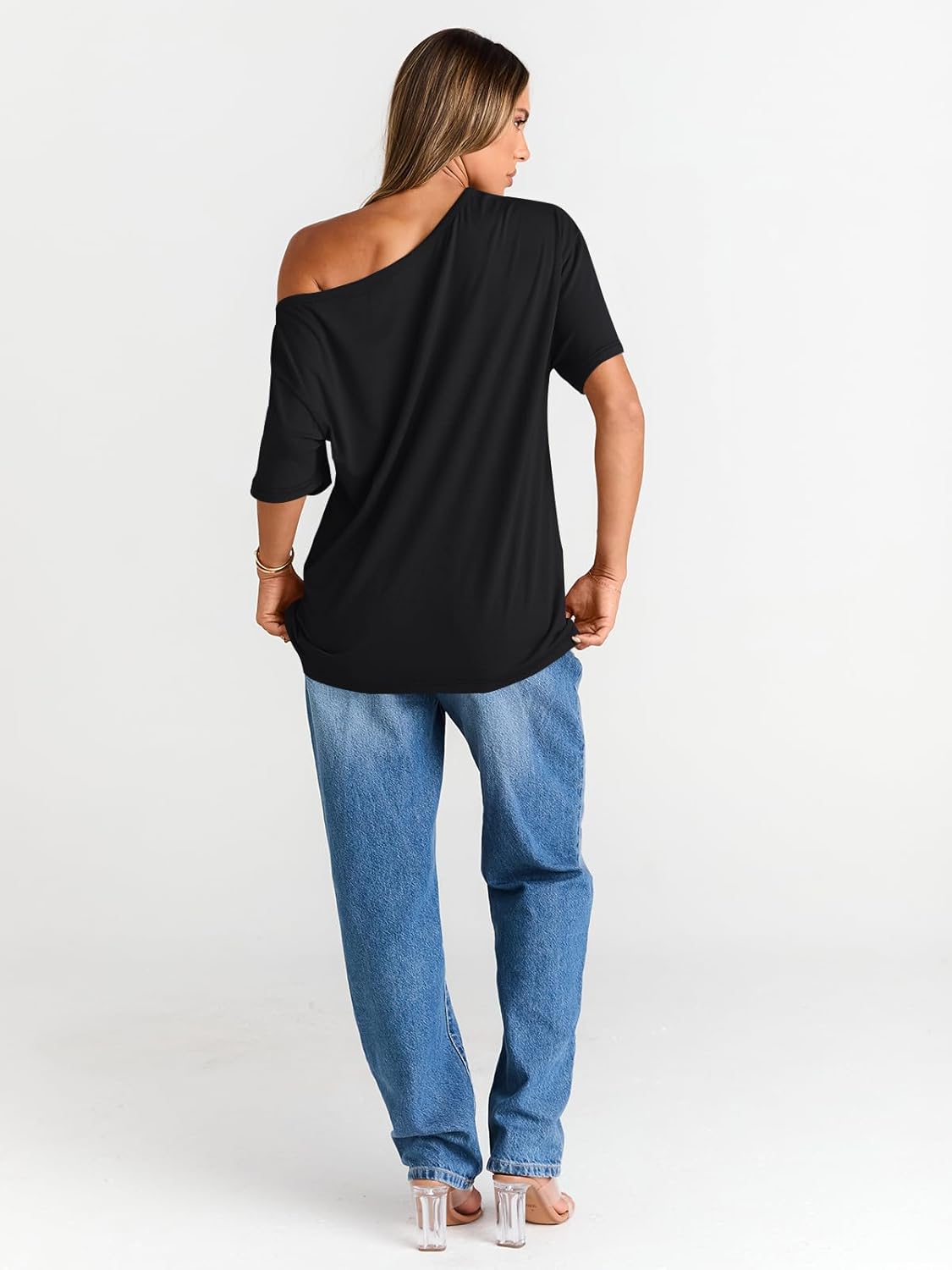 Womens Off The Shoulder Tops Oversized T-Shirts