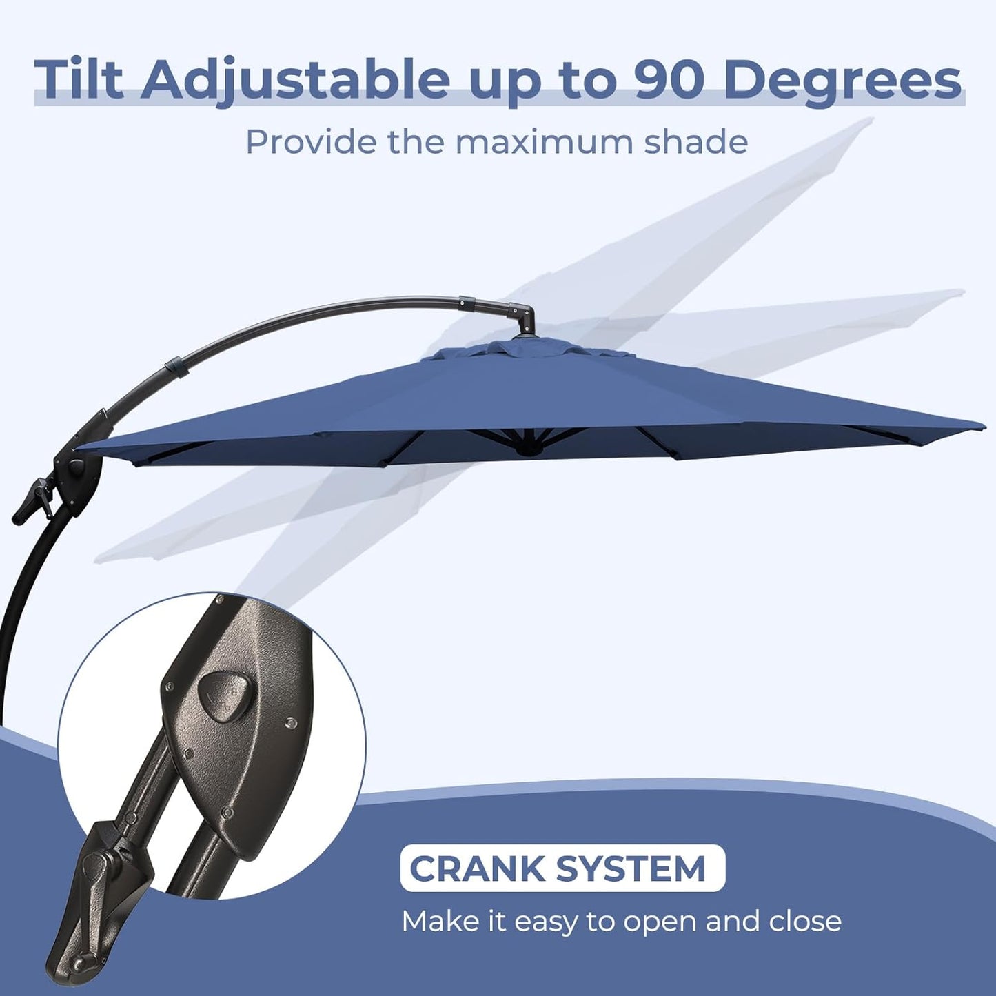 12FT Outdoor Offset Cantilever Umbrella with Base Champagne