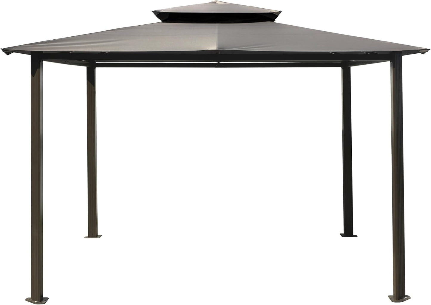 10' x 12' Outdoor Soft Top Gazebo Bronze Frame Grey Canopy