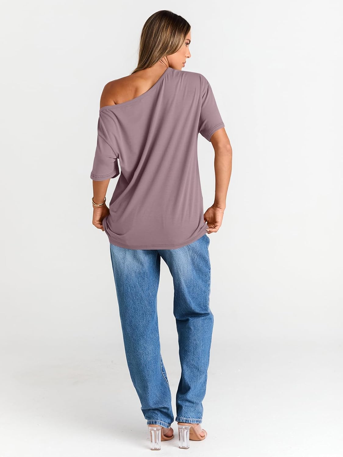 Womens Off The Shoulder Tops Oversized T-Shirts