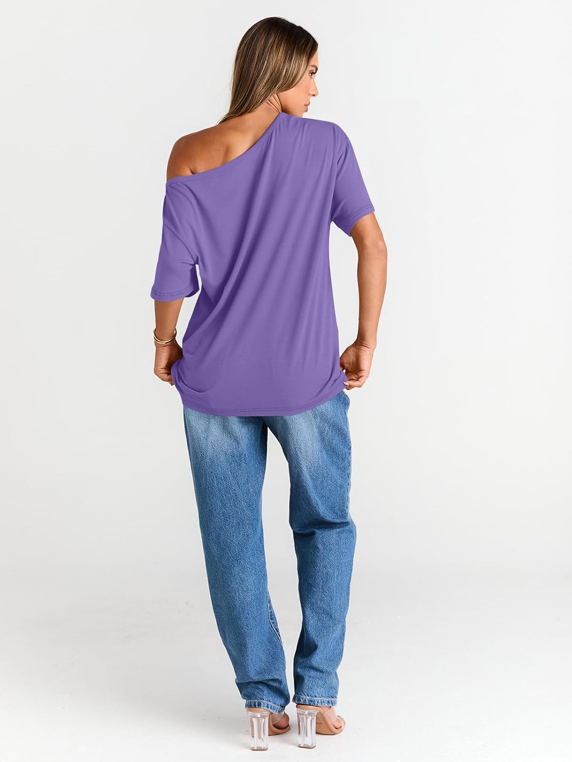 Womens Off The Shoulder Tops Oversized T-Shirts