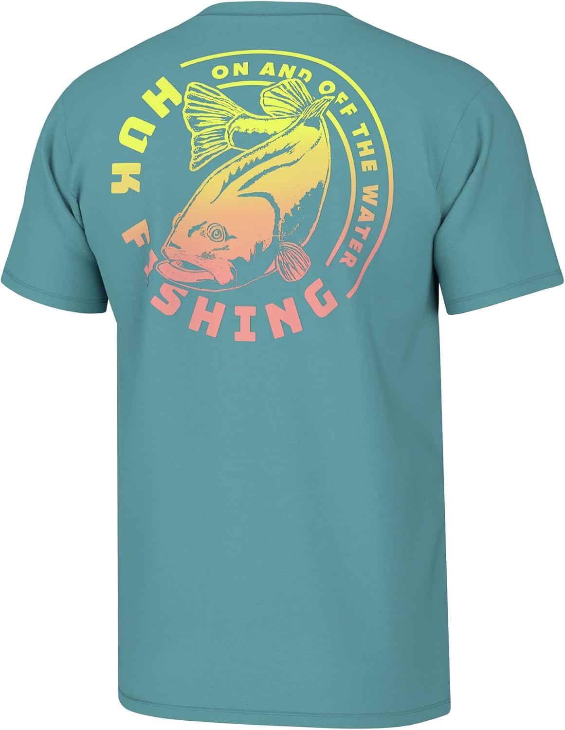 Men Fishing Graphic Tee Performance Short Sleeve Quick-Dry
