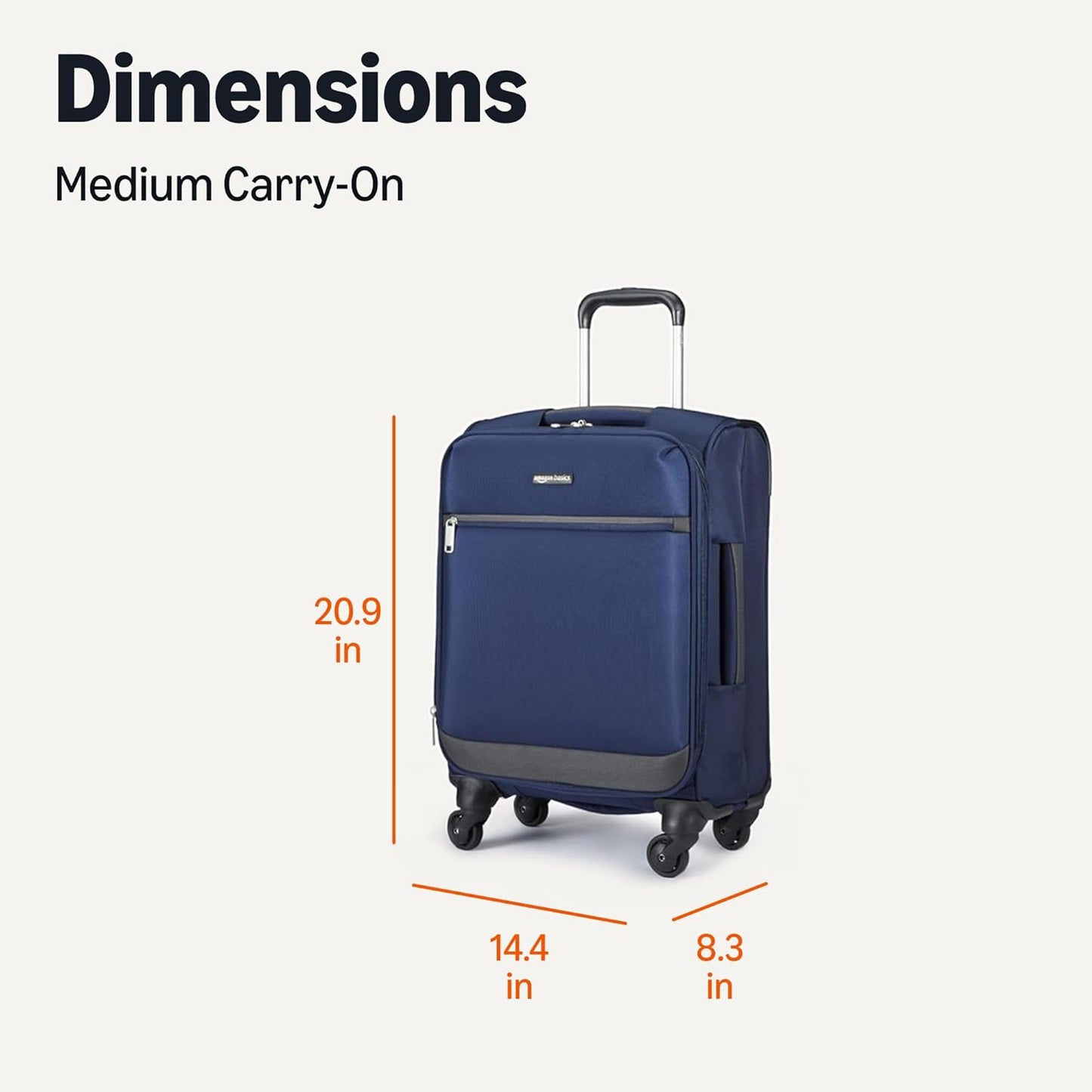 20" Luggage, Softside Suitcase With TSA Lock