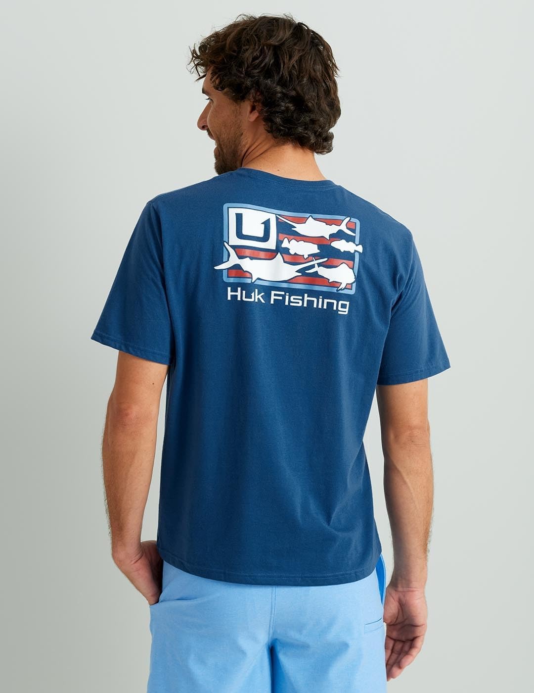 Men Fishing Graphic Tee Performance Short Sleeve Quick-Dry