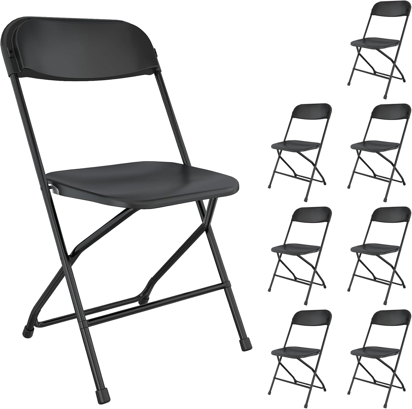 10 Pack White Folding Chairs Portable Party Chairs