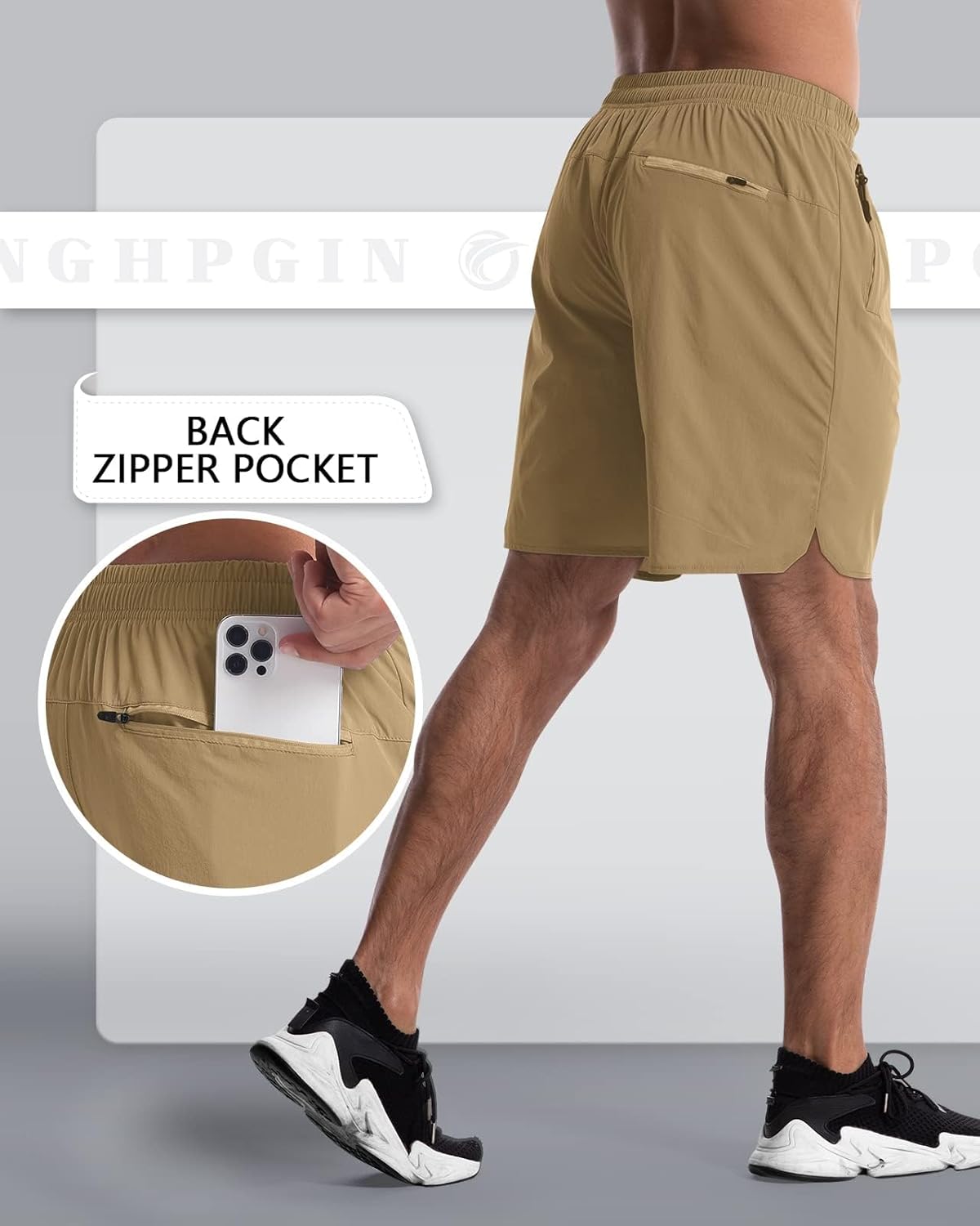2 Pack Mens Workout Athletic Shorts 7 inch Inseam Quick Dry Hiking Shorts Men Lightweight Sports Gym Shorts Running