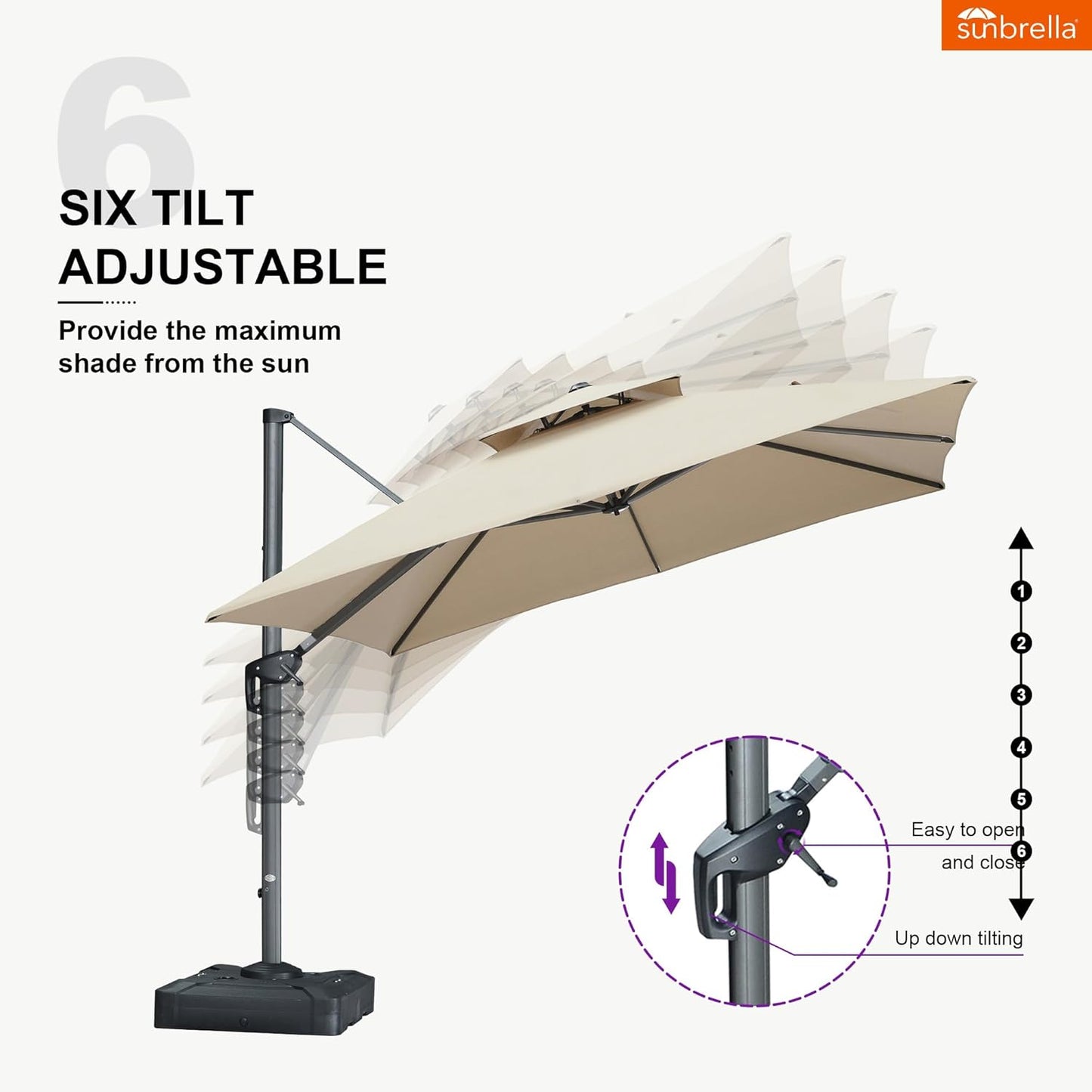 12ft Patio Umbrella with Base Large Outdoor Square Umbrella