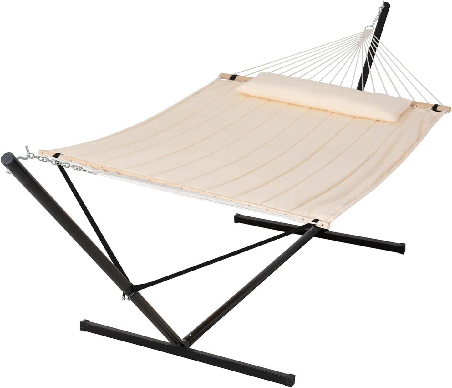2 Person Hammock with Stand Heavy Duty Portable Dark Grey