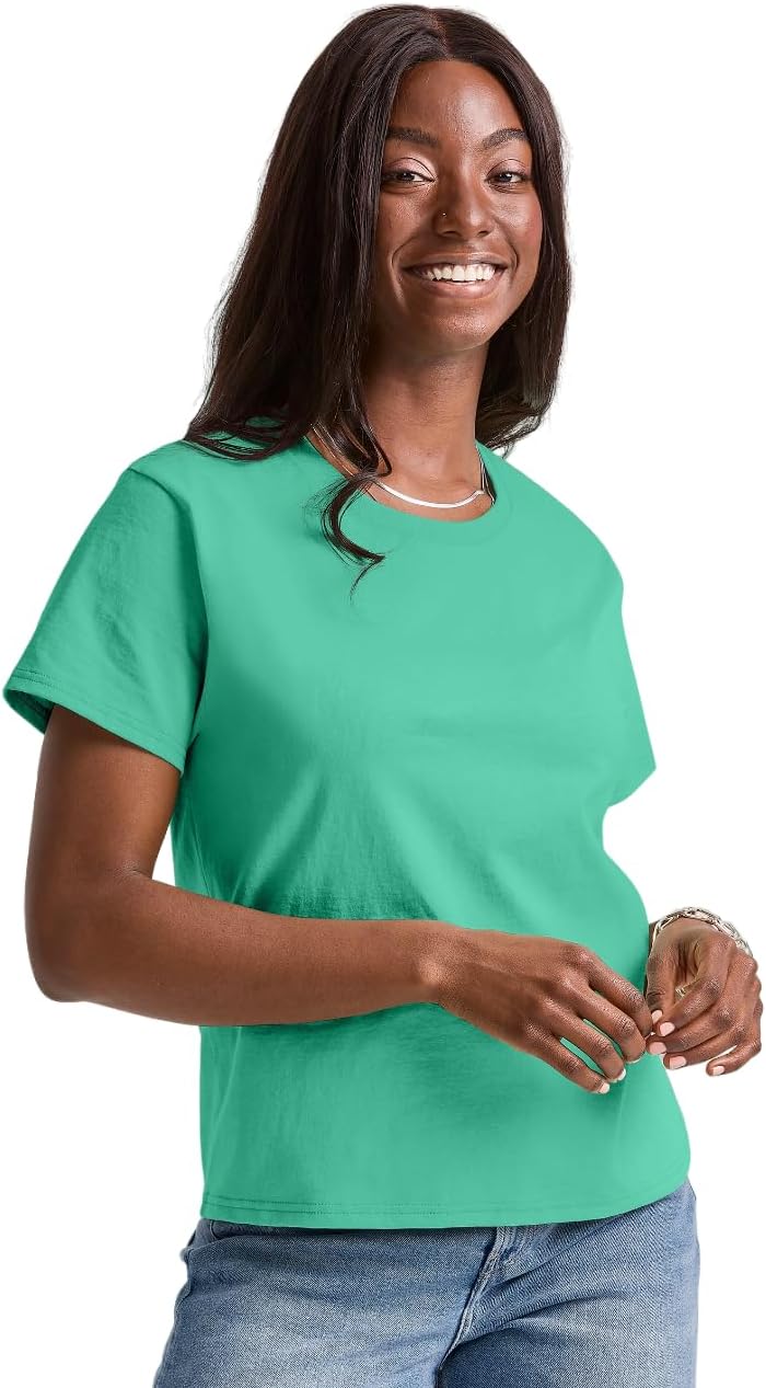 Cotton Crewneck Tee, Classic Fit T-Shirt for Women