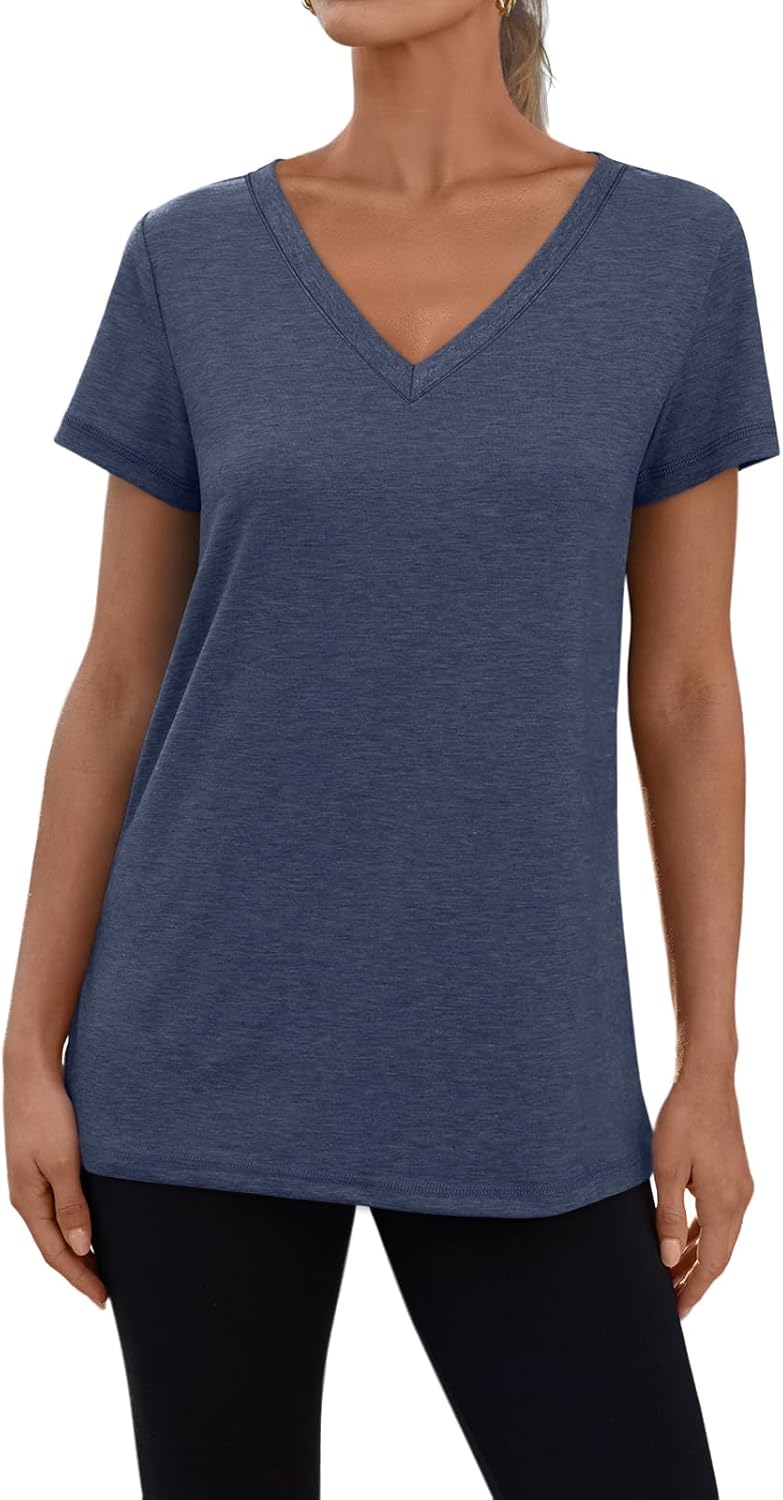 3 Pack V Neck T Shirts for Women Short Sleeve T-shirts