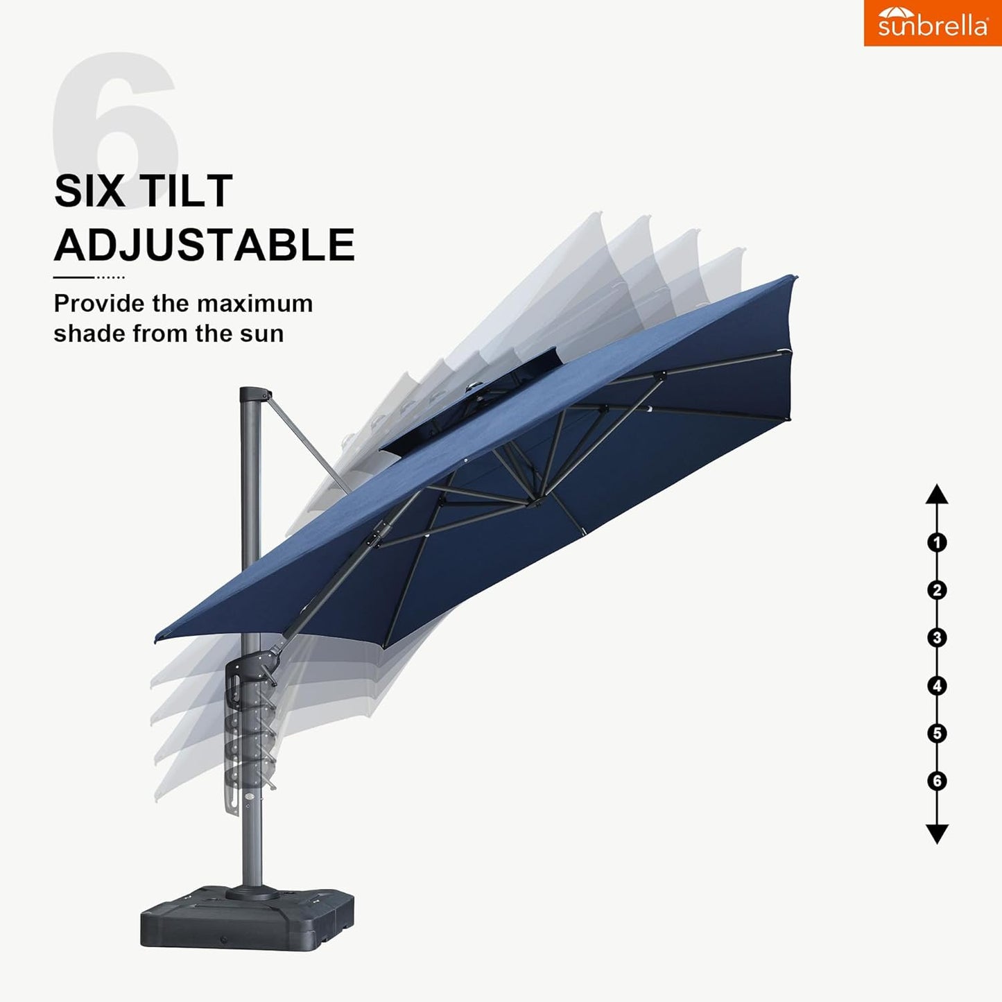 12ft Patio Umbrella with Base Large Outdoor Square Umbrella