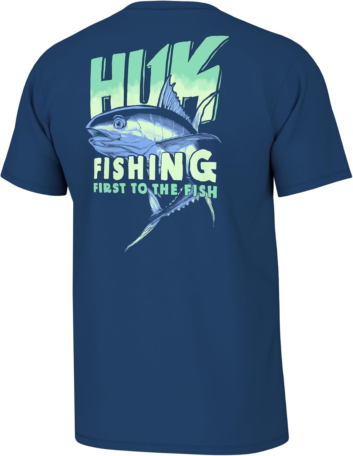 Men Fishing Graphic Tee Performance Short Sleeve Quick-Dry