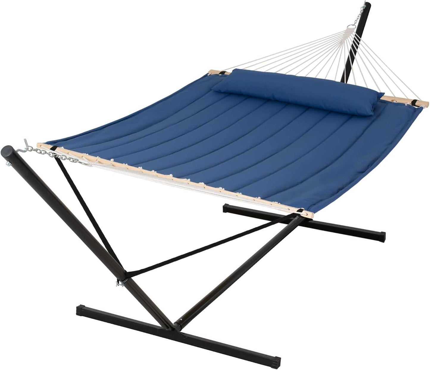 2 Person Hammock with Stand Heavy Duty Portable Dark Grey