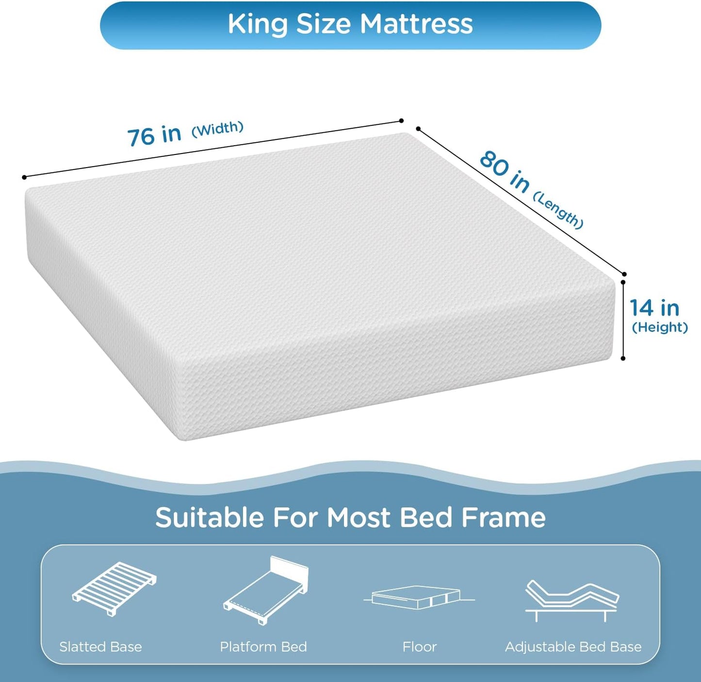 Twin 6 Inch Gel Memory Foam Mattress in a Box Medium Firm