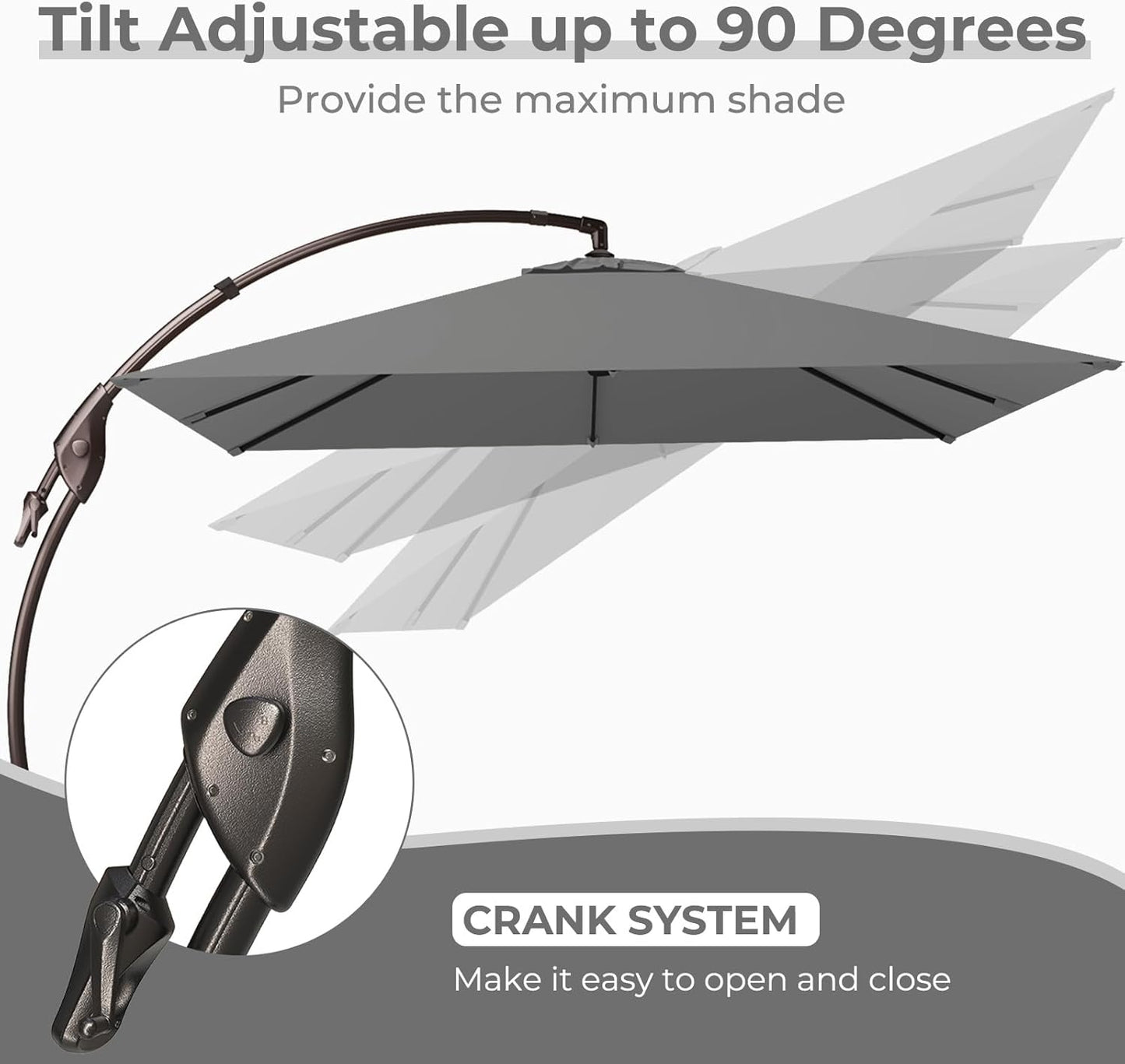 12FT Outdoor Offset Cantilever Umbrella with Base Champagne