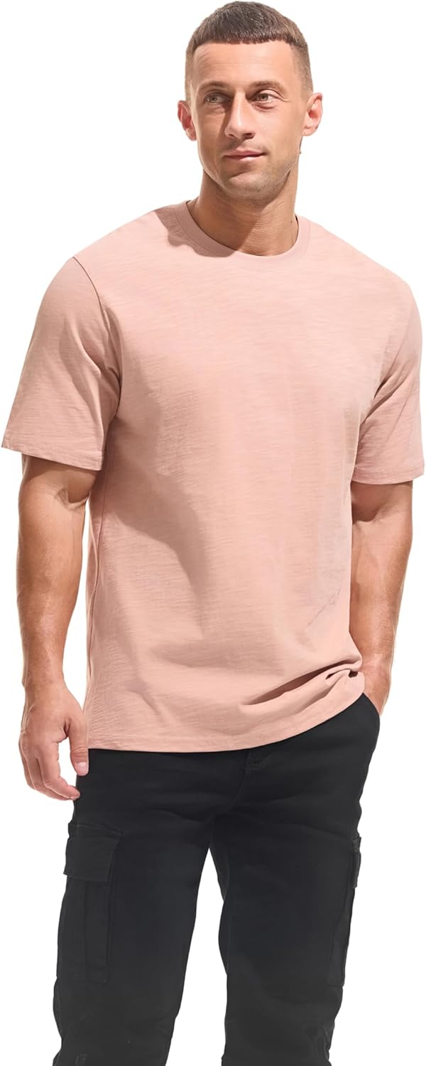 Cotton Loose Fit Thick T-Shirt Heavy Weight Crewneck Tees for Men