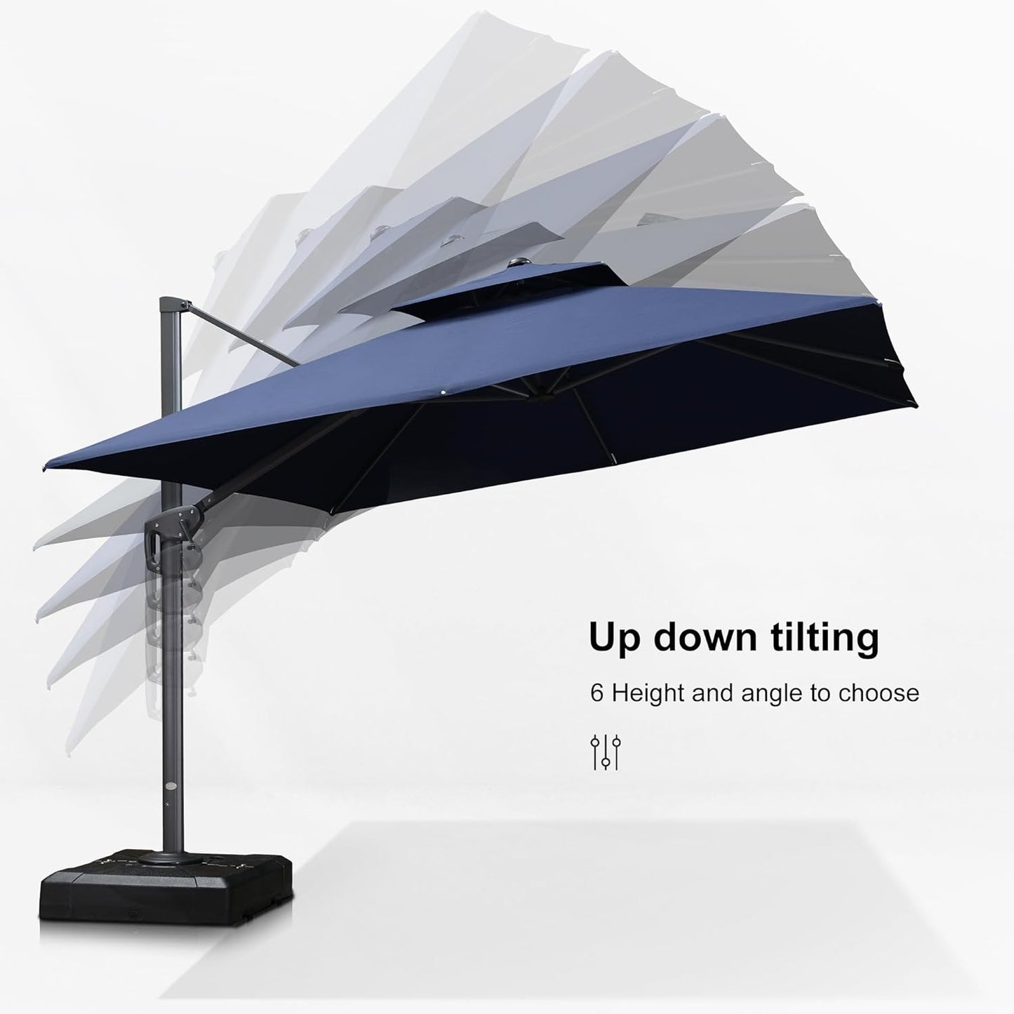 12ft Patio Umbrella with Base Large Outdoor Square Umbrella
