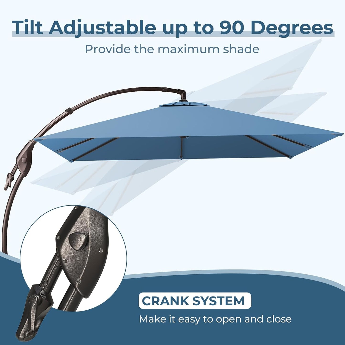 12FT Outdoor Offset Cantilever Umbrella with Base Champagne