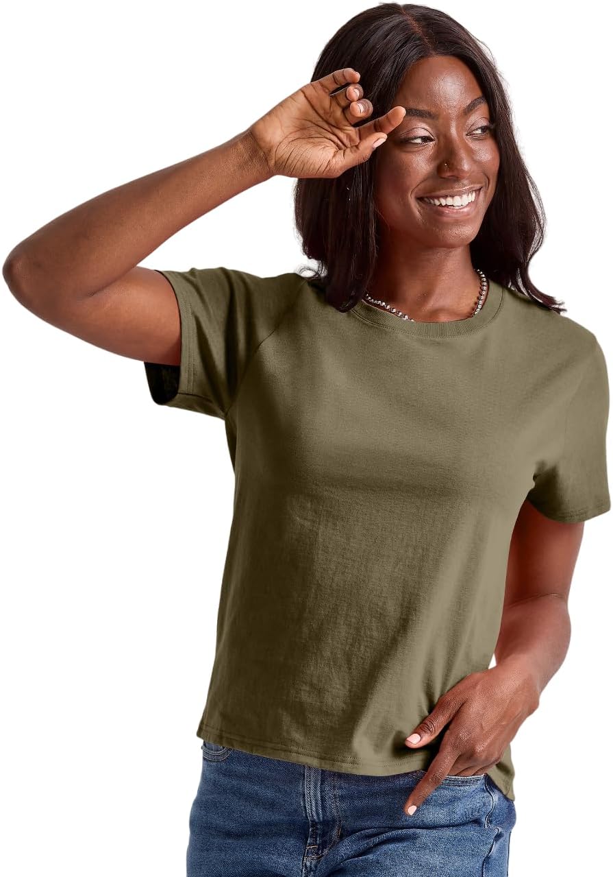 Cotton Crewneck Tee, Classic Fit T-Shirt for Women