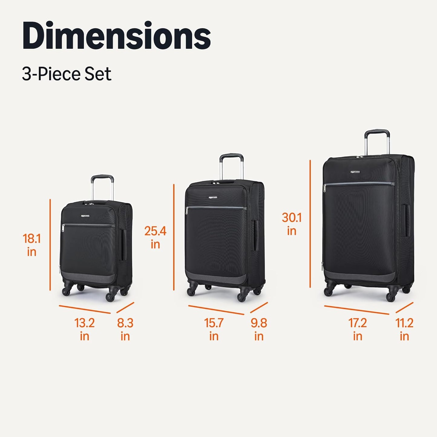 20" Luggage, Softside Suitcase With TSA Lock