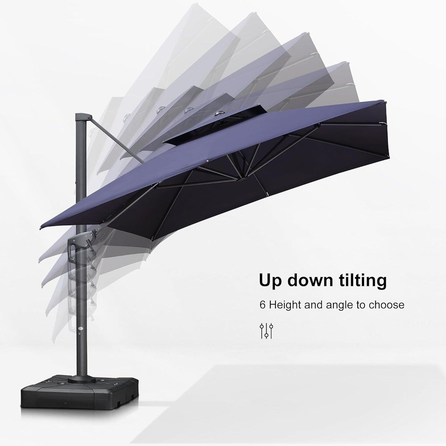 12ft Patio Umbrella with Base Large Outdoor Square Umbrella