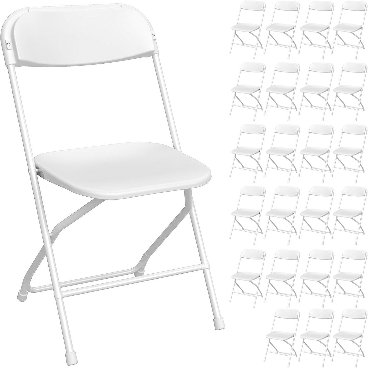 10 Pack White Folding Chairs Portable Party Chairs
