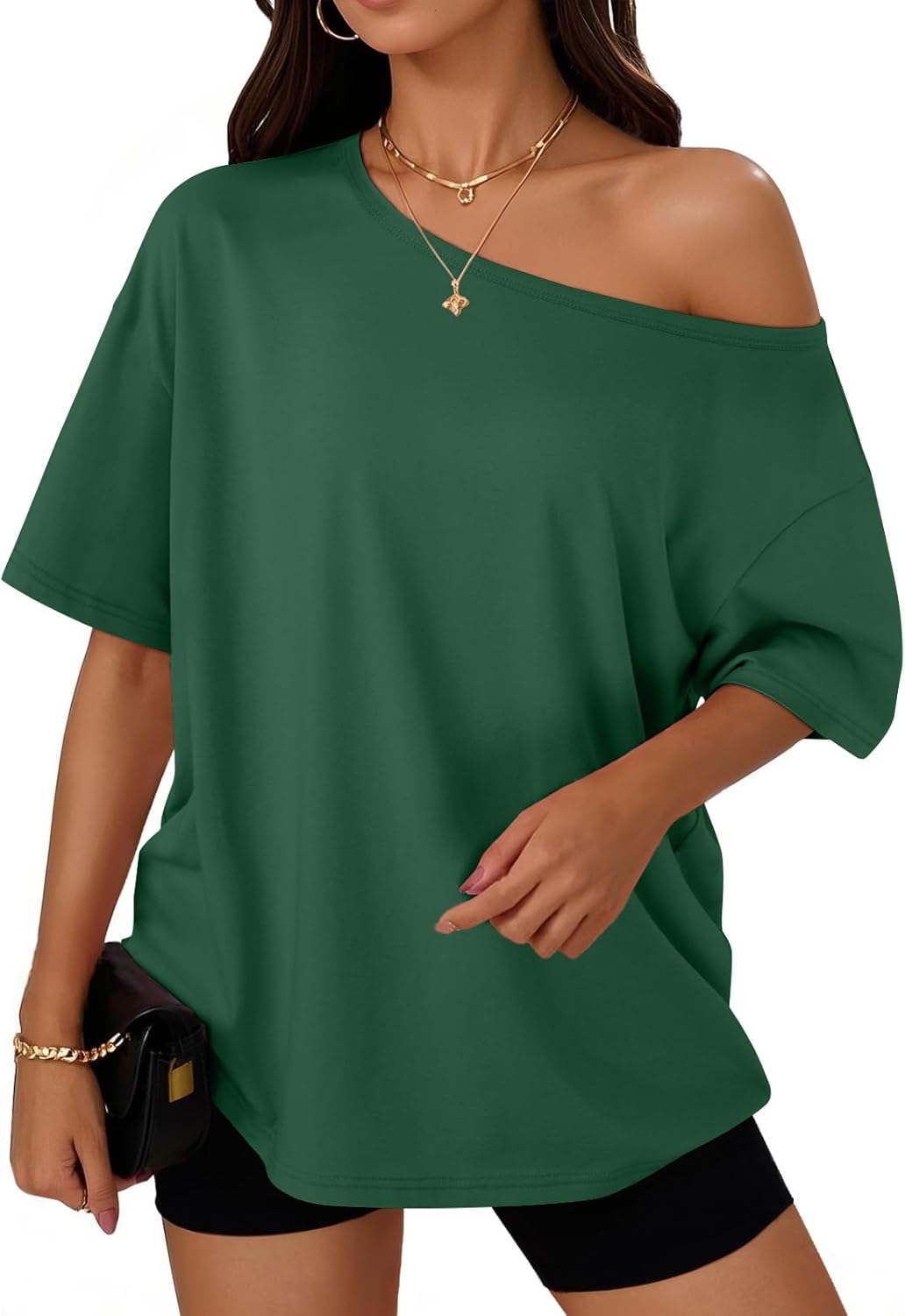 Womens Off The Shoulder Tops Oversized T-Shirts