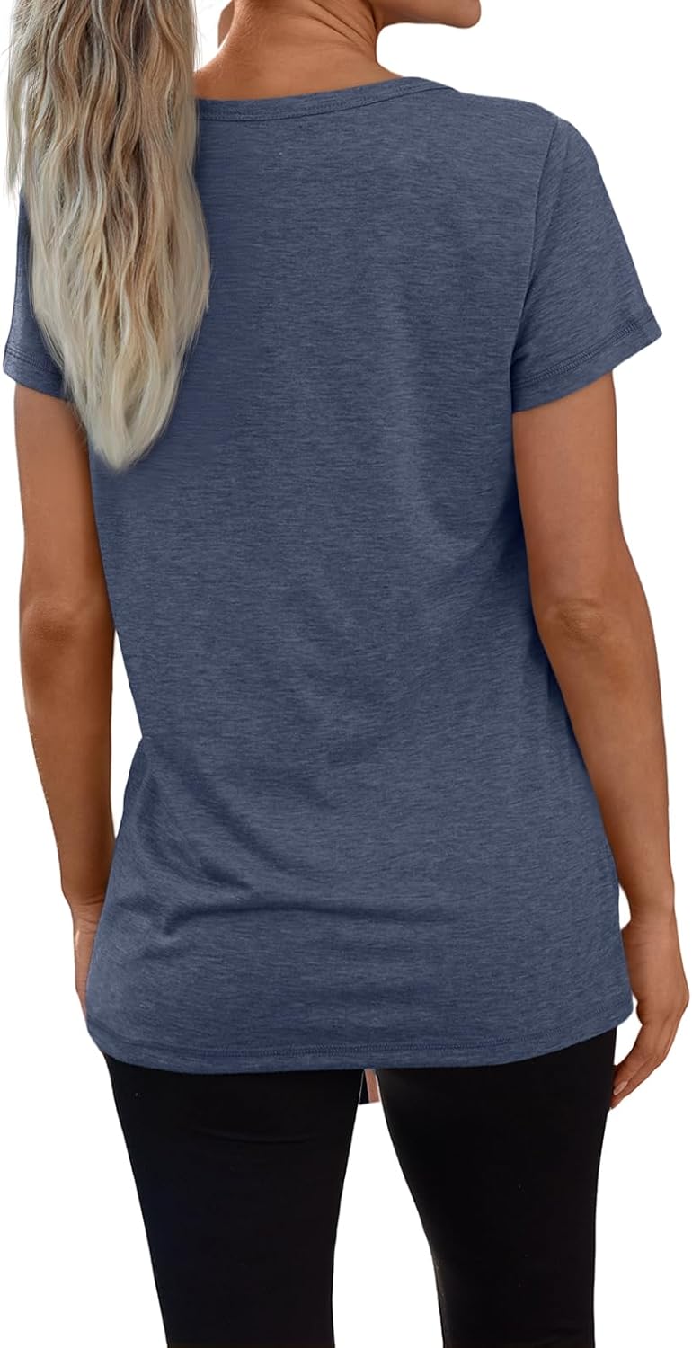 3 Pack V Neck T Shirts for Women Short Sleeve T-shirts