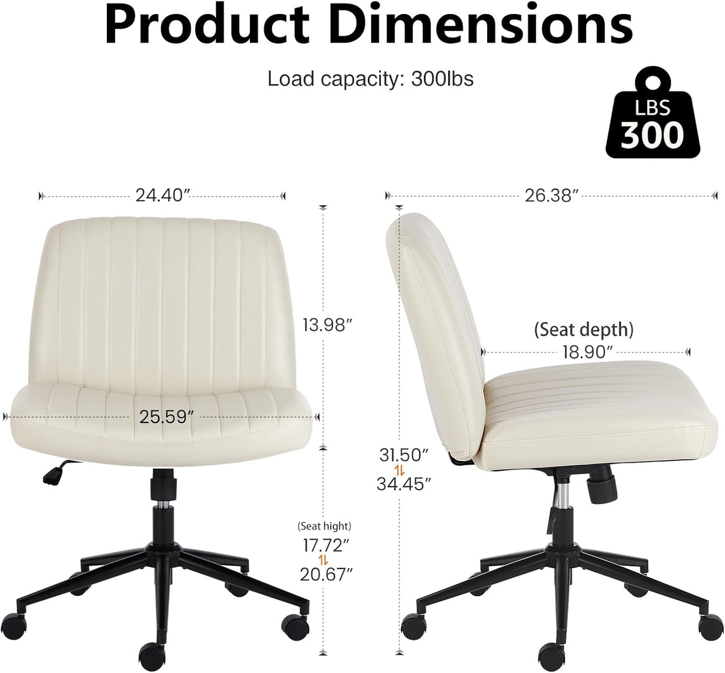 DUMOS Criss Cross Chair Legged Office Wide Comfy Desk Seat