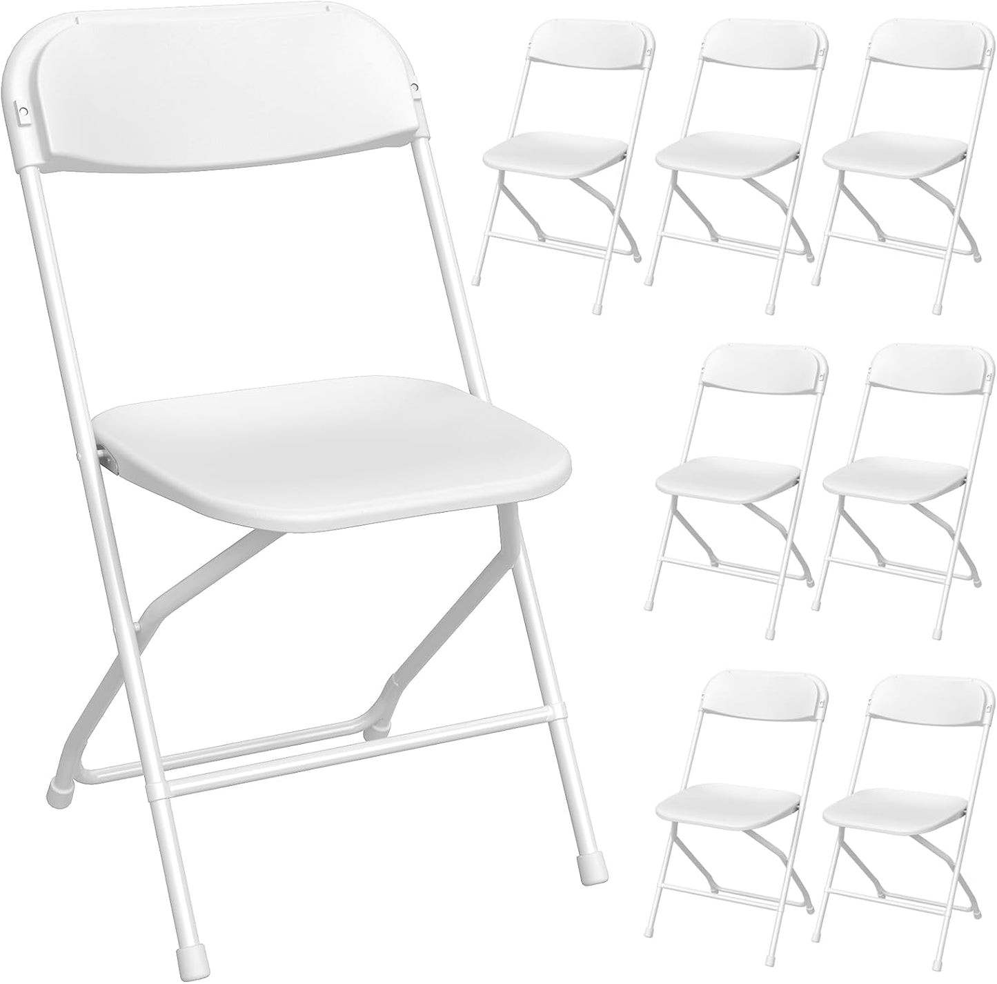 10 Pack White Folding Chairs Portable Party Chairs