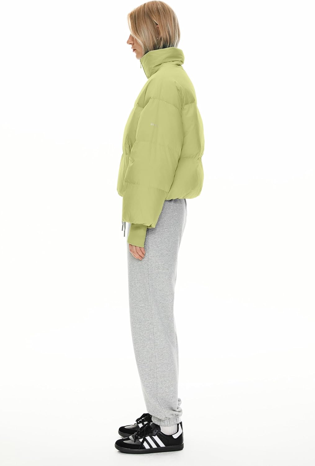Womens Winter Oversized Cropped Puffer Jacket Zip Up Short Down Coat