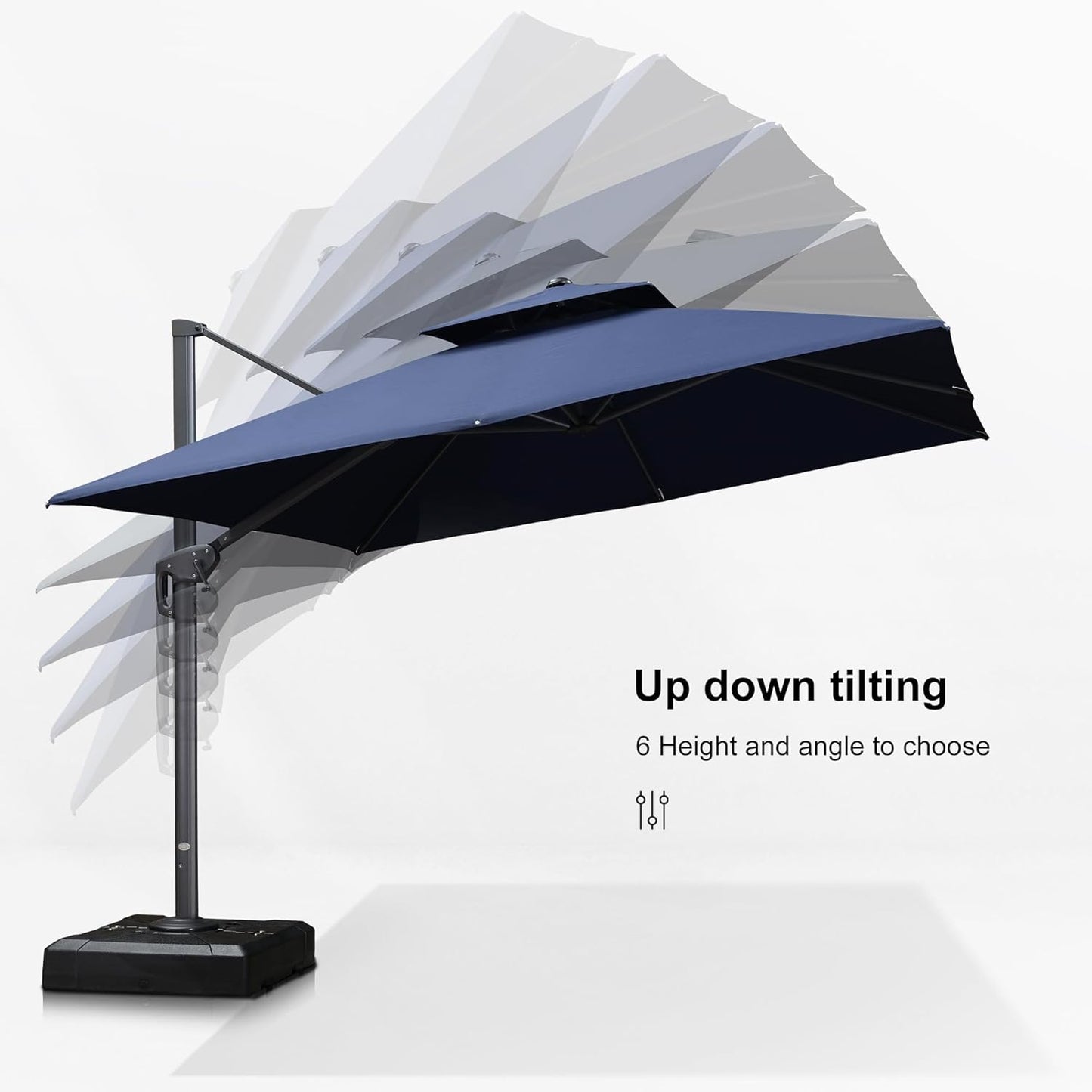 12ft Patio Umbrella with Base Large Outdoor Square Umbrella